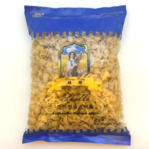 Proveedor de bolsas de pasta seca de cocción en 12 minutos de trigo duro premium con forma de conchiglie de 500 g