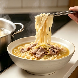 Fideos Somen secados al aire de alta calidad Liji, olla caliente de 8mm de ancho, ramen bajo en grasa y sin azúcar